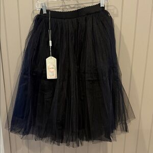 Elegant Black Tulle Skirt